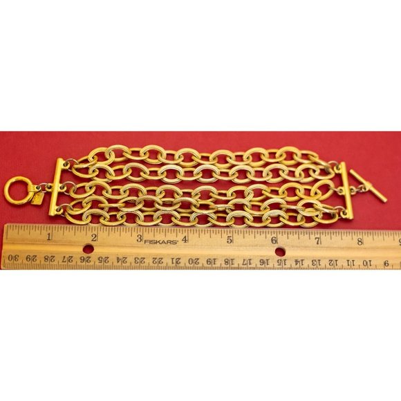 8 Inch Vintage Gold Tone Multi Chains Elegant Bracelet by Anne Klein - F47 - Picture 3 of 3